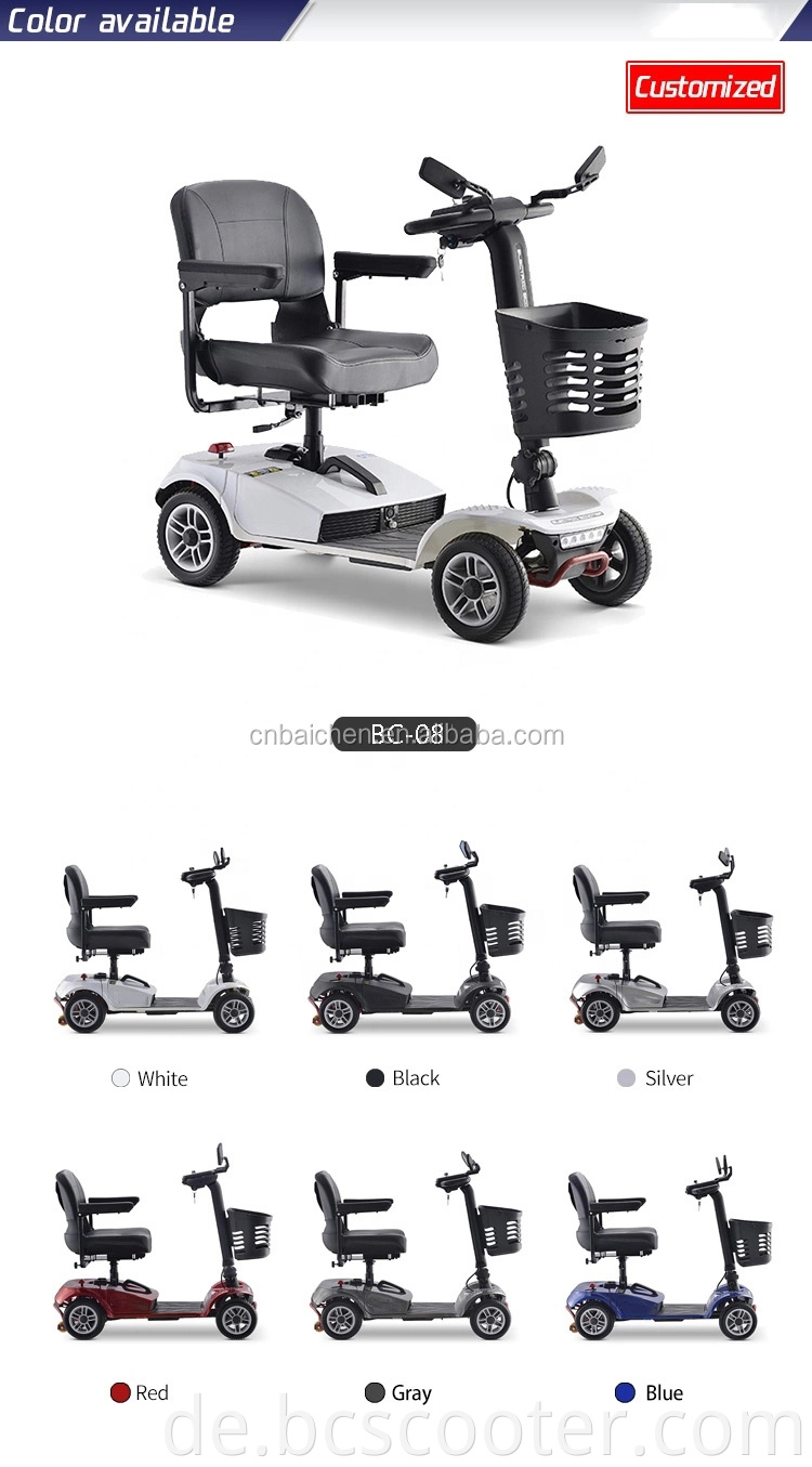 Behinderte leichte faltbare 4 -Rad -Elektromobilitätsroller für Elder Electric Scooter